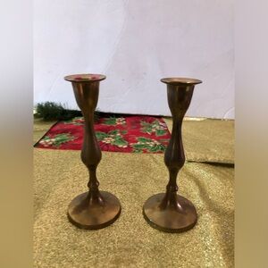 Vintage Brass Candle Holders.